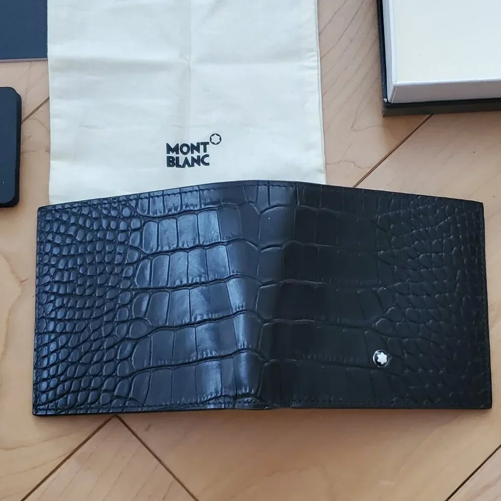Mont Blanc Meisterstuck Leather Men Wallet Bi fold 6cc Marked 78 Purchased 2021